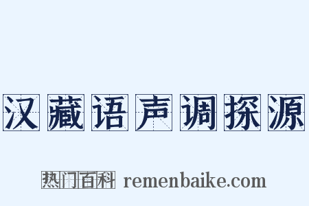 汉藏语声调探源是什么意思的图片
